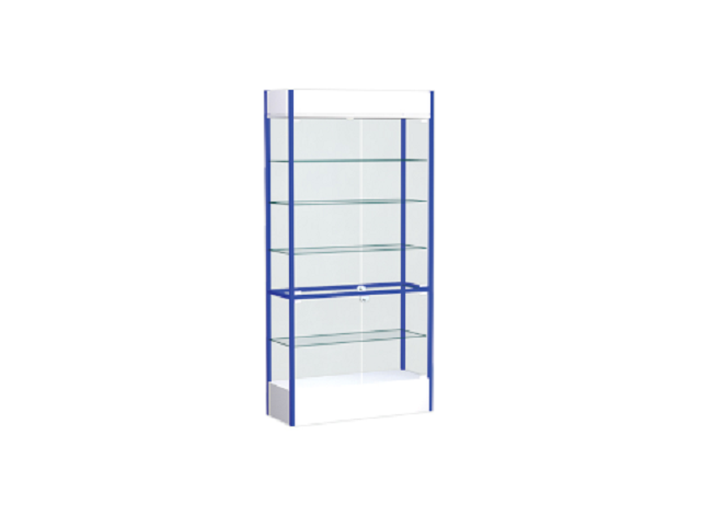 Остекленный стеллаж-витрина с замком - 650х400х2100 мм (В2-1)