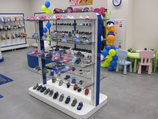 Торговая стойка для детской обуви - 1300х600х1300 мм